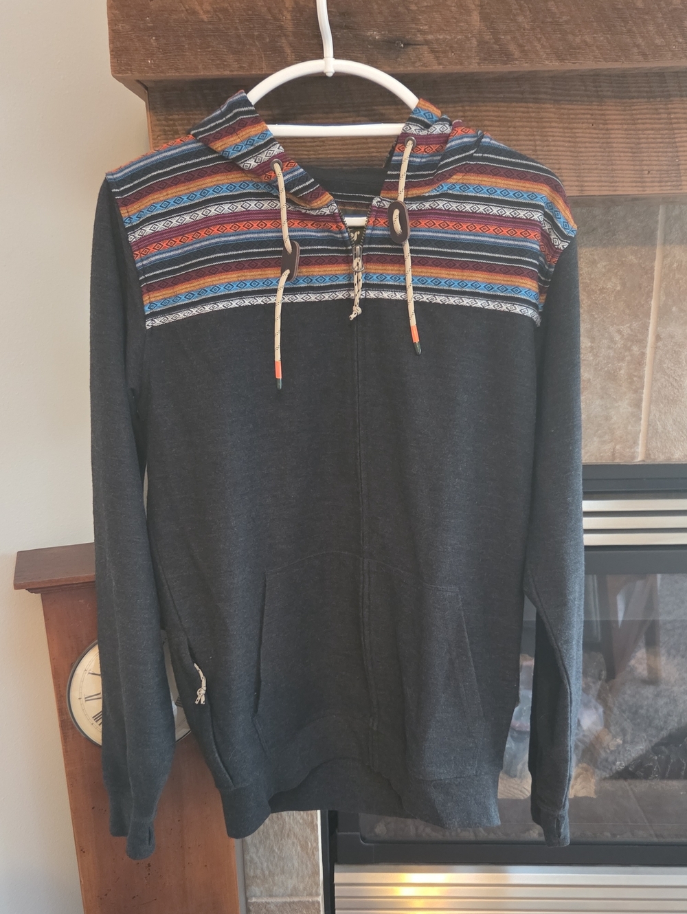 Howler Bros Heed The Call Cotton Blend Mens Size Small Hoodie Zip Up Woven Print